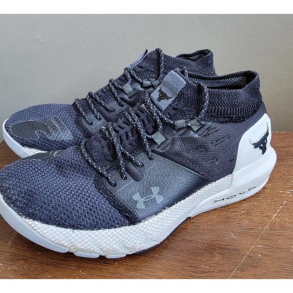 Under Armour Womens Size 5 Project Rock 2 Black White Training Shoes 3022398-001 - Picture 4 of 14